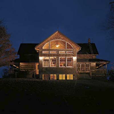 A log barn that was converted into a family home