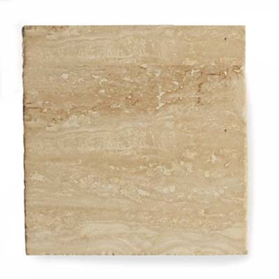A travertine tile to be used for a hearth.