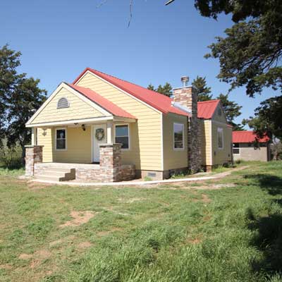 The farmhouse after being restored