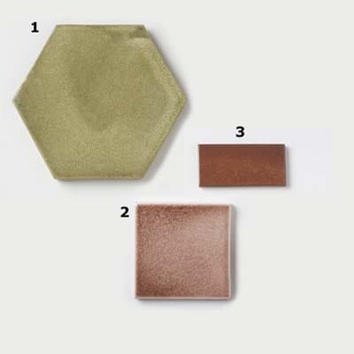 3 Ceramic tiles to be used for a hearth.