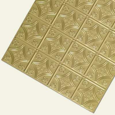 Lightweight aluminum ceiling panel with large floral circle design.