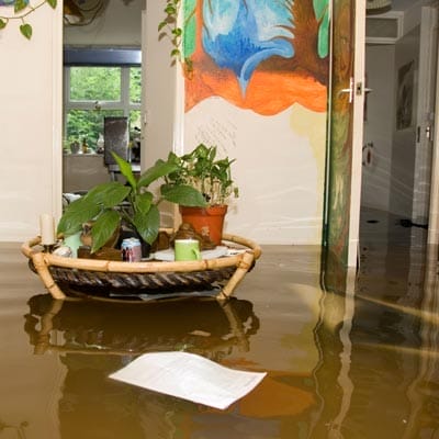 A home that has flooded while the owner was on vacation.