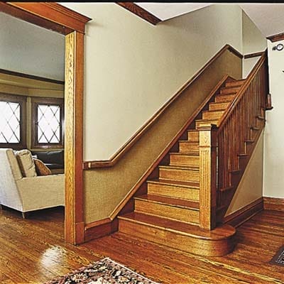 Custom millwork on staircase