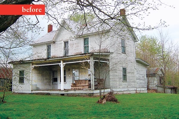 A before photo of a house in Indiana