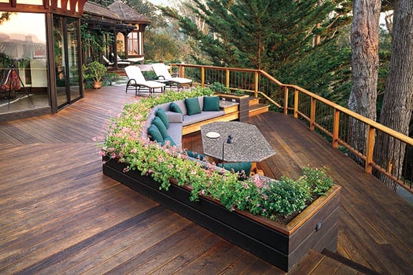 a deck that has been recently cleaned
