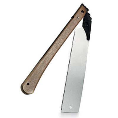Image of a foldable crosscut hand saw, a type of Japanese hand saw