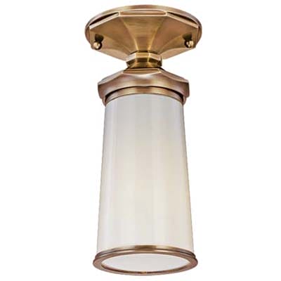 Brass and opal glass exterior lamp shade.