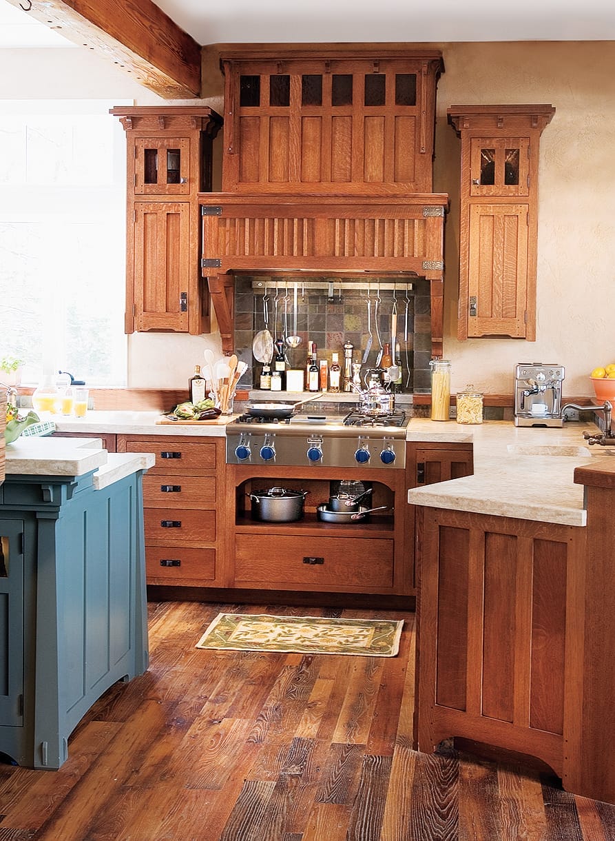 Arts and crafts kitchen cabinet style
