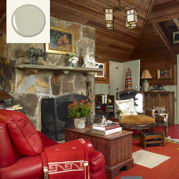 The interior of the cozy cabin