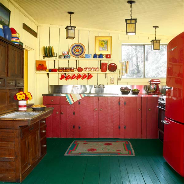 A colorful kitchen