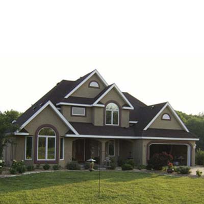 A building with fire resistant exterior insulation.