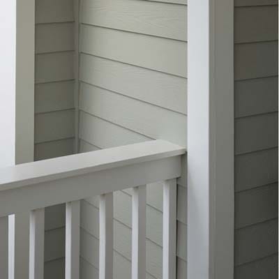 A building with fire resistant fiber cement siding