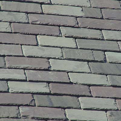 Fire resistant slate building siding.
