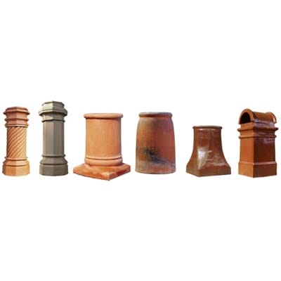 Six different Chimney Pots showing how many different shapes and sizes they can come in.