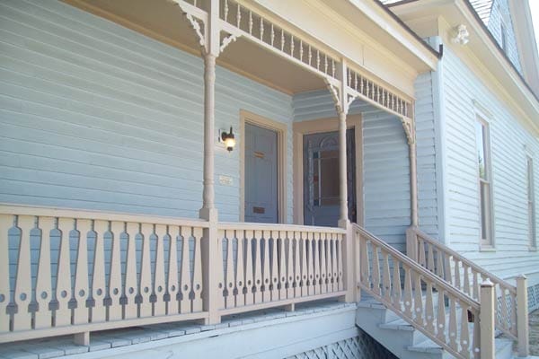 A rebuilt back porch