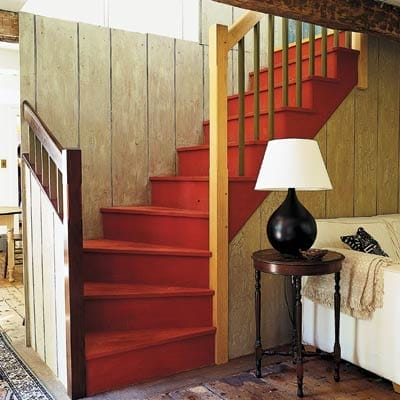 A staircase with a kite winder.