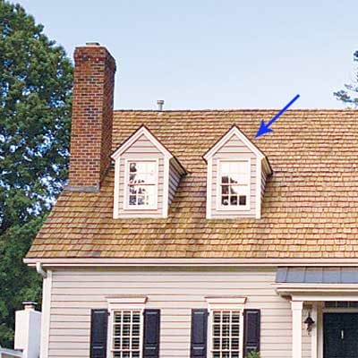 Picture pointing out the part of a roof called a tablet.