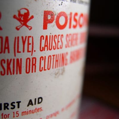 Lye, a toxic cleaning agent.
