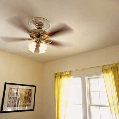 A running ceiling fan