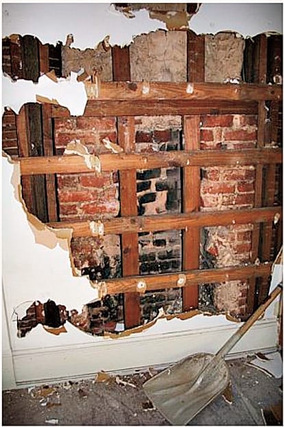A before photo of the mantel