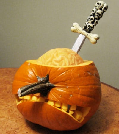 Pumpkin lobotomy pumpkin carving