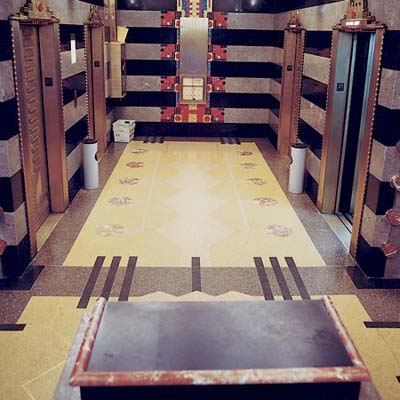 Photo of terrazzo flooring within a residential building.