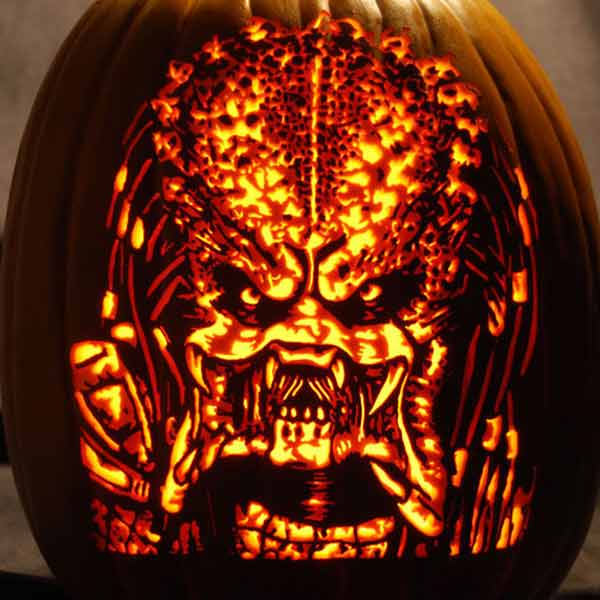 Predator pumpkin carving