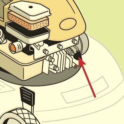 an illustration of a spark plug of a lawn mower