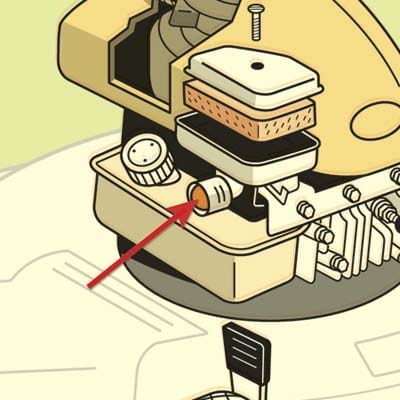 an illustration of a primer bulb of a lawn mower