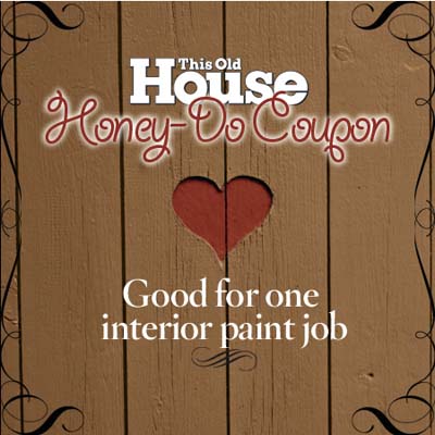 A coupon for an interior paint job