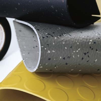 Rubber floor tiles