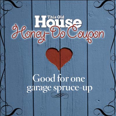 A coupon for a garage spruce-up