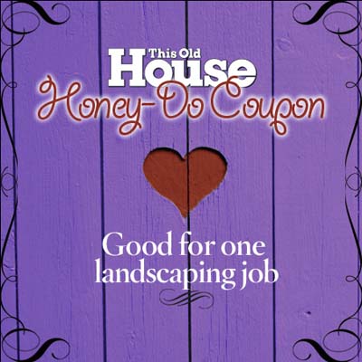 A coupon for a landscaping job