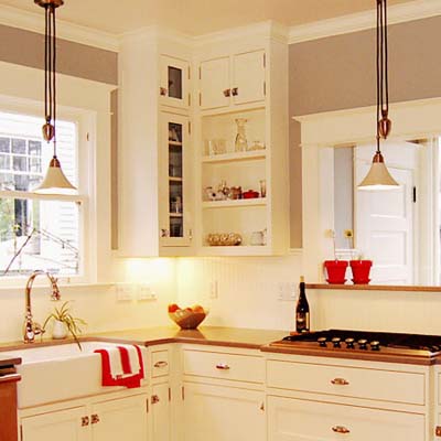 Upper cabinets in a kitchen