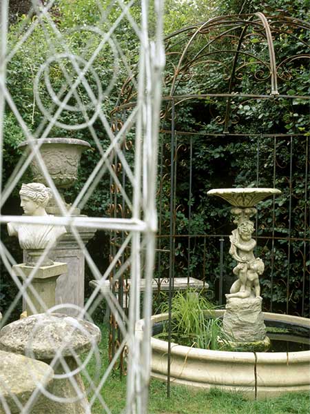 Patina of an outdoor antique fountain