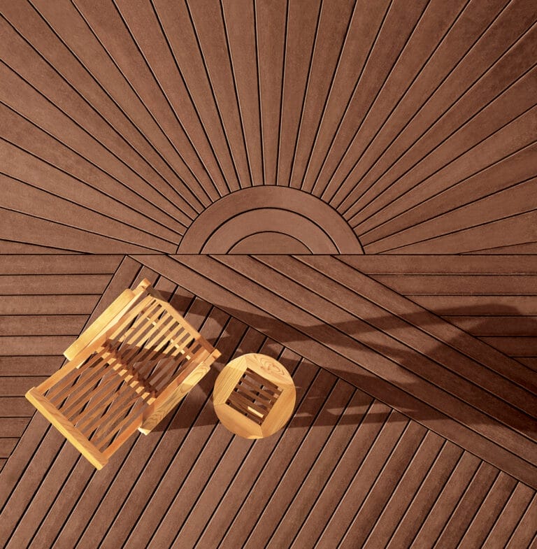 Deck with a unique pattern.
