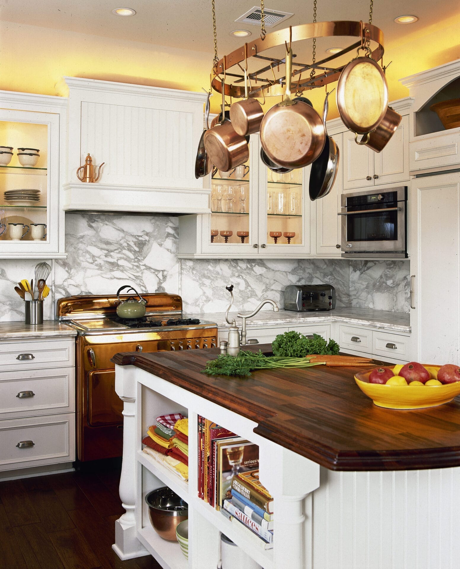A polished traditional wooden countertop.