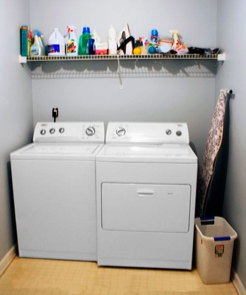 A before photo of the laundry area