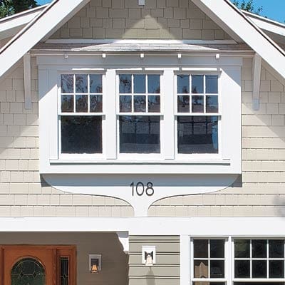 Close-up of finished cottage details.