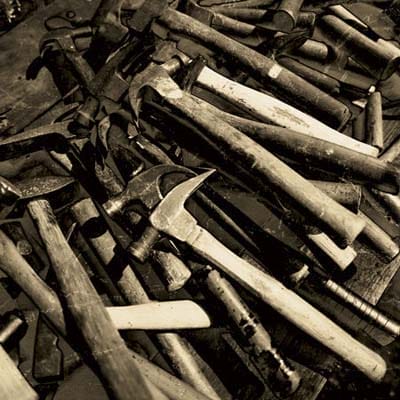 Vintage hammers and mallets are sold with other antique tools.