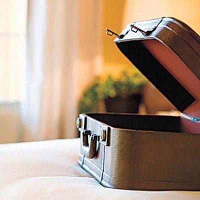 An open suitcase