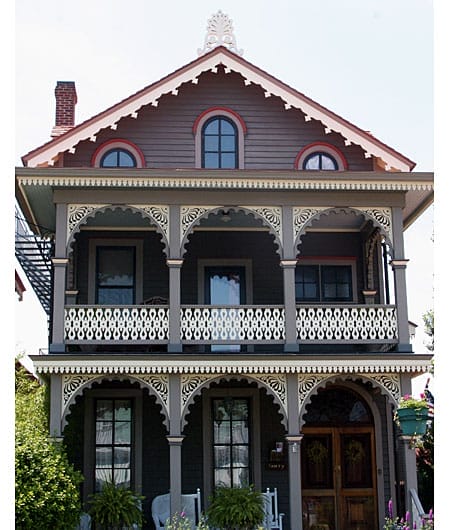 A house with fancy gables.