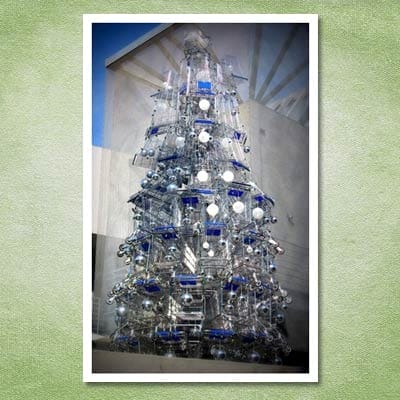 Christmas tree made of shopping carts