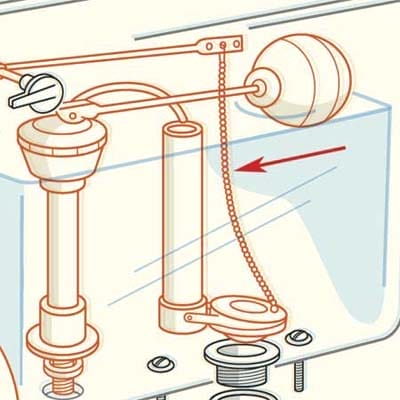 An image of a toilet's chain.
