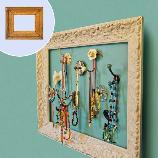 A picture frame around jewelry