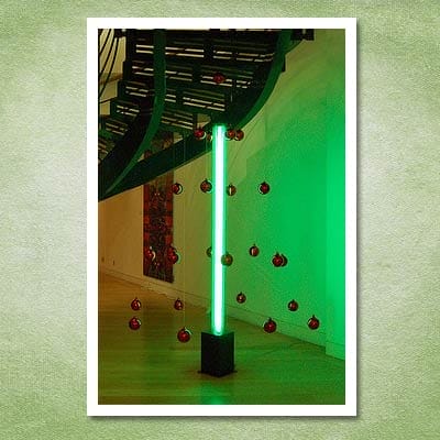 Christmas tree made from neon pole