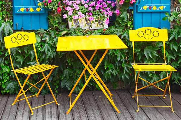 Yellow patio furniture