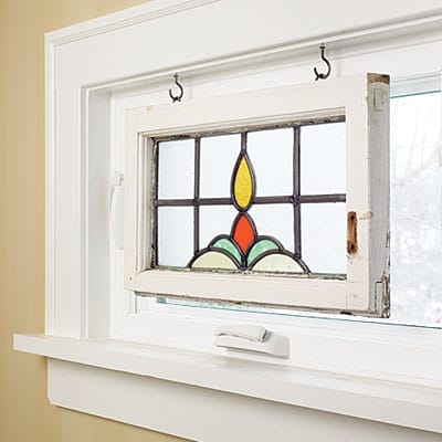 Faux stained-glass window.