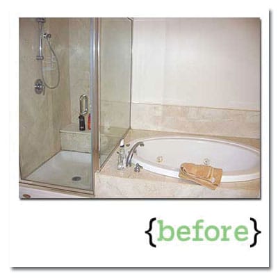Before photo of the bathroom.