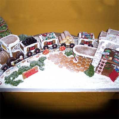 Santa's train gingerbread house